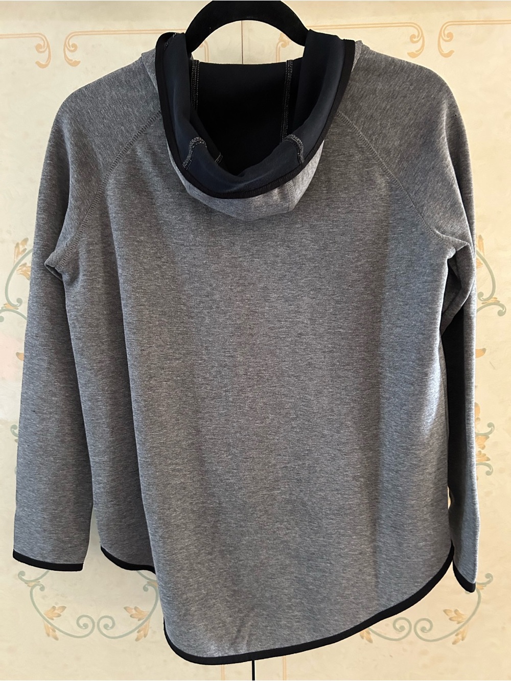 Nike Gray Cowl Neck Pullover Sweater with Black Trim